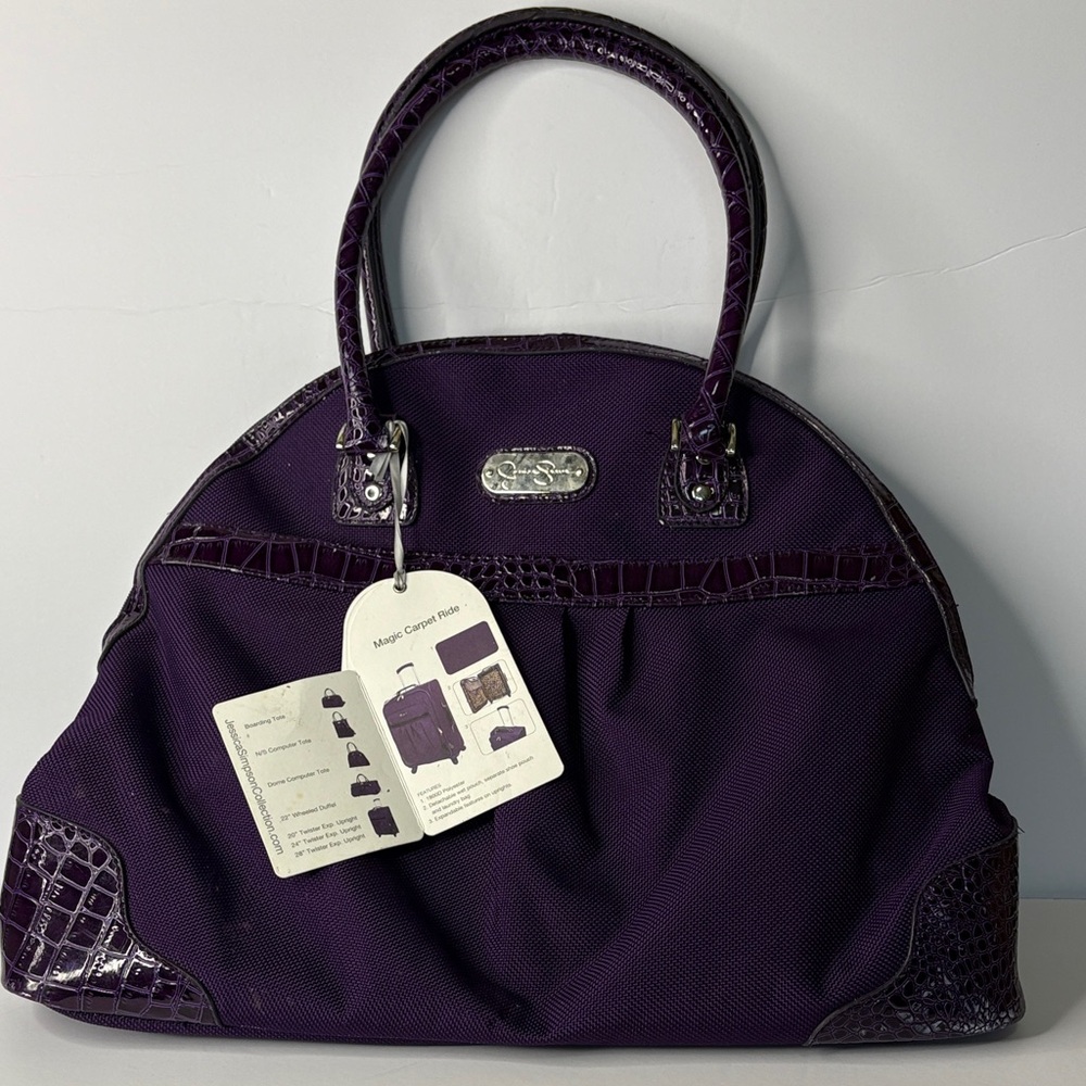 NWT Jessica Simpson Purple Magic Carpet Ride Dome Computer Tote & Laptop Sleeve